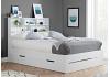5ft King Size Alfy White Wood Shelves & Drawer Storage Bed Frame 2
